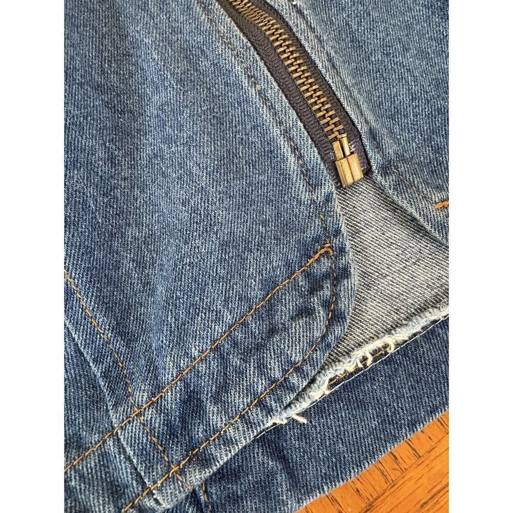 Good show Tickets Clothing Vintage cropped Denim Jean Vest 7/8 western boho zip - Picture 10 of 11